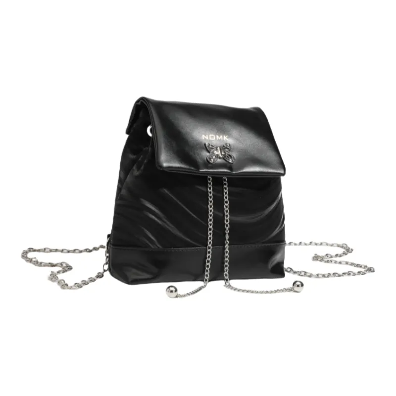 NOMK PU Backpack Small Size Women's Black/Silver-5