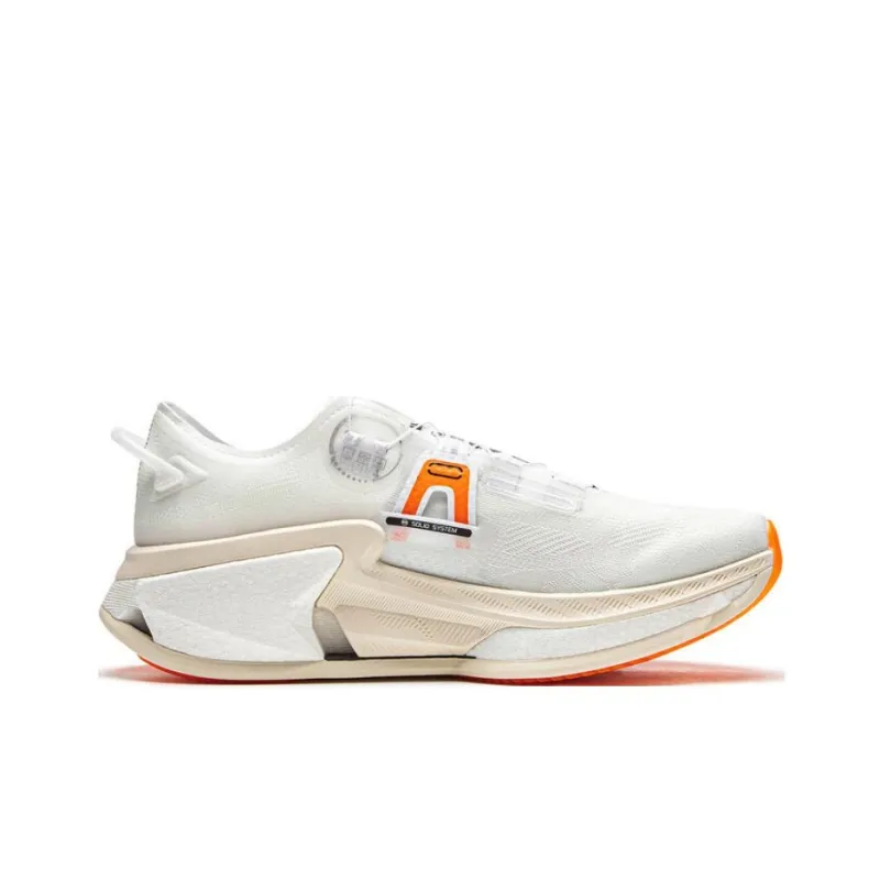 LiNing Cushioning Anti Slip And Wear Resistant Low Top Running Shoes Men's White Black Orange-1
