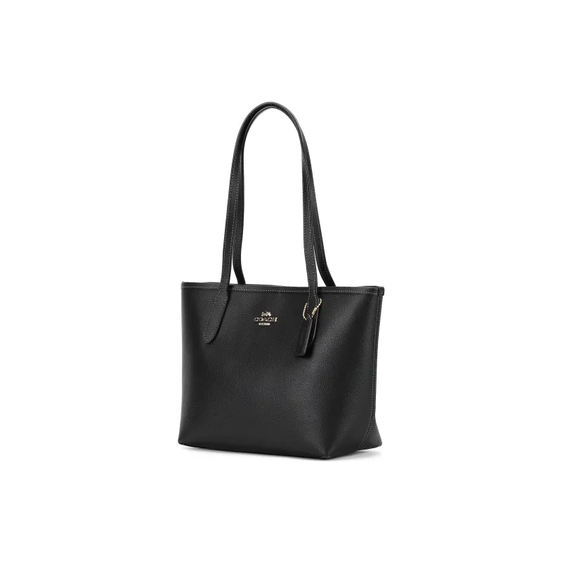 COACH City Cow Split Leather Tote Bag, Shopping Bag, Handbag, Shoulder Bag Women's Black-2
