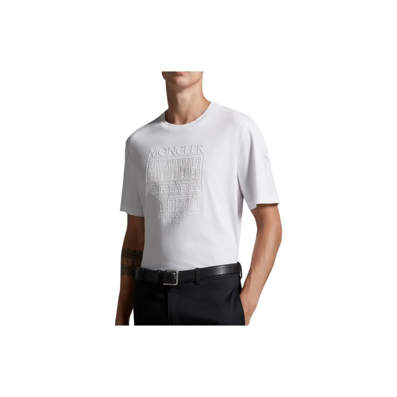 Moncler Logo embossed Cotton T shirt-3