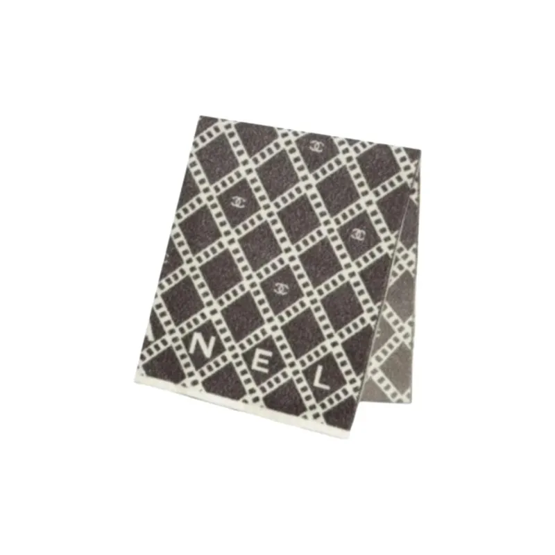 CHANEL   Knit Scarves Unisex Brown-0