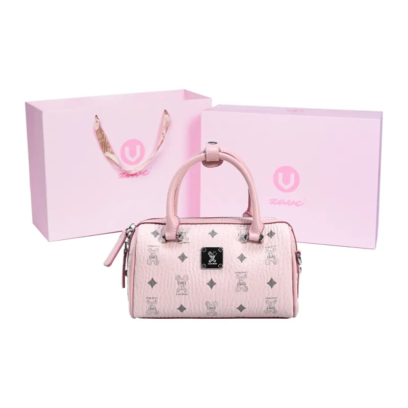 ZAVC PU Handbag Trumpets Women's Brown/White Moonlight/Peachy Pink-0