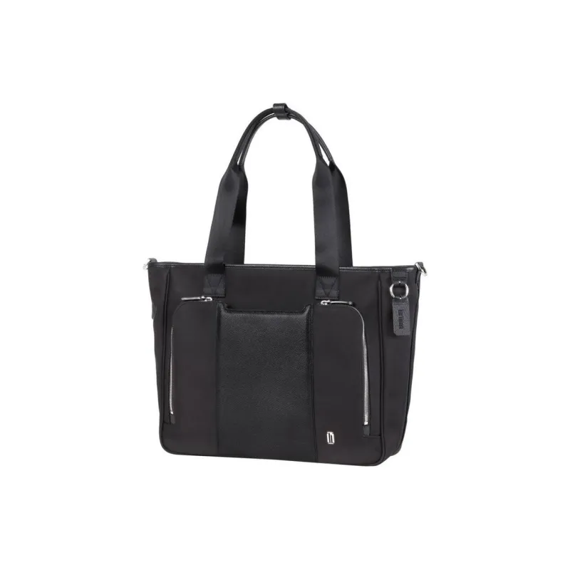 SAMSONITE Cow Leather With Nylon Patchwork Tote Bag Shopping Bag Shoulder Bag Handbag Unisex Black-1