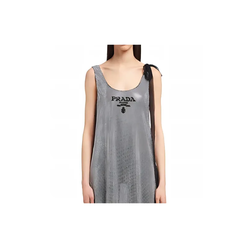 PRADA SS22 Sleeveless Dress Women's Gray-5