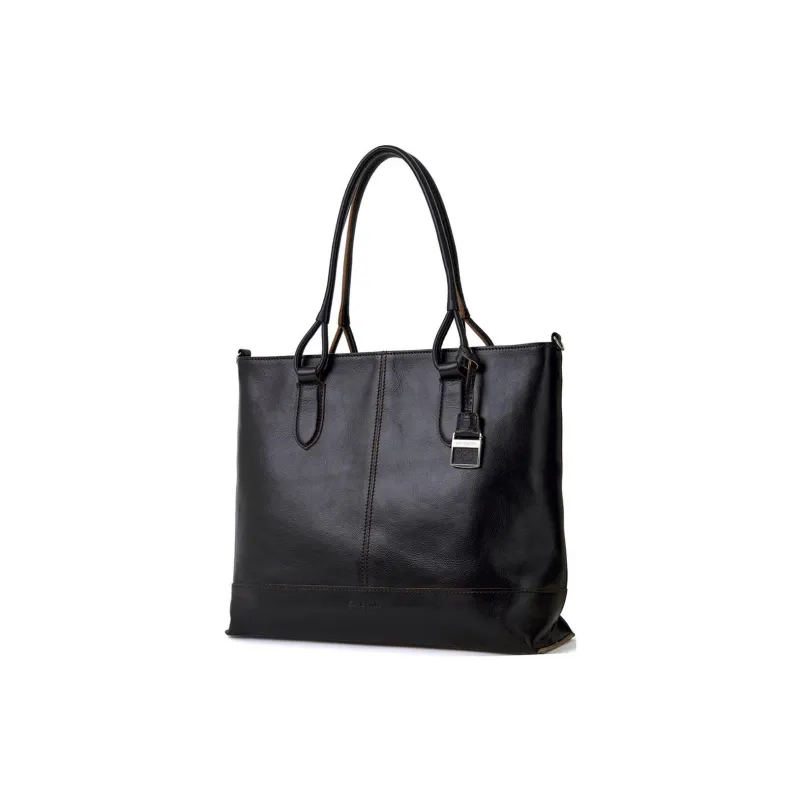 SAMSONITE Cow Leather Tote Bag Shopping Bag Shoulder Bag Handbag Medium Size Unisex Charcoal-1