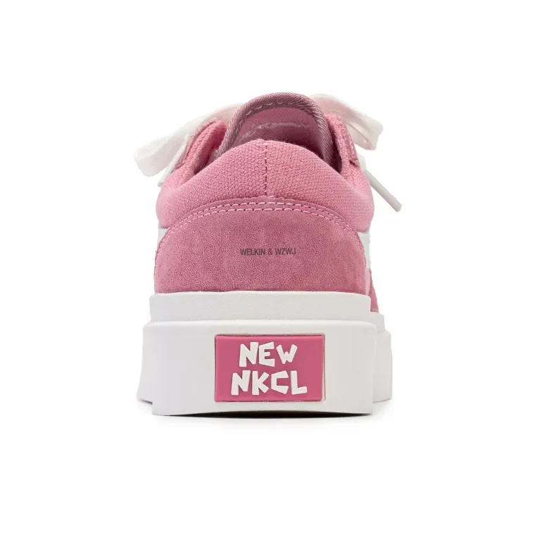 WELKIN&WZWJ Gift Box Set Low-Top Skateboard Shoes Women's Pink White-3