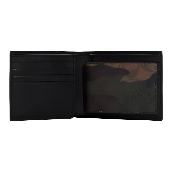 COACH 3 IN 1 Wallet Signature Coated Canvas With Refined Calfskin Card Holder, Wallet Men's Army Green-3