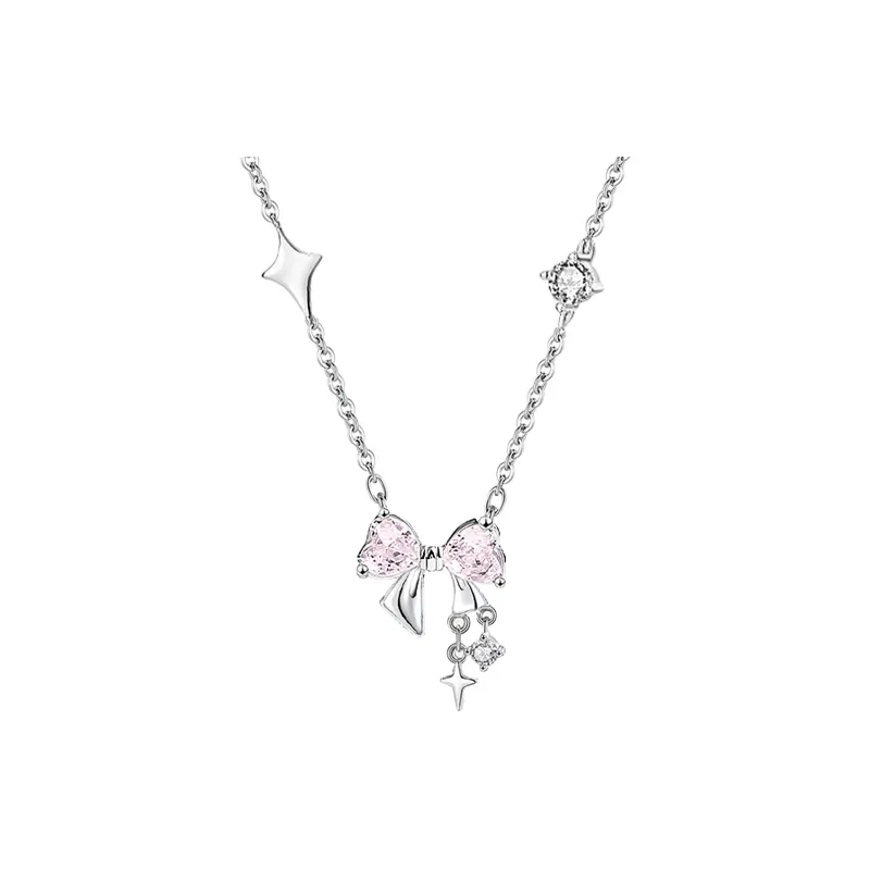 MAGICPOLE 925 Sterling Silver With 999 Fine Silver And Zircon Necklaces Women's Silver-7