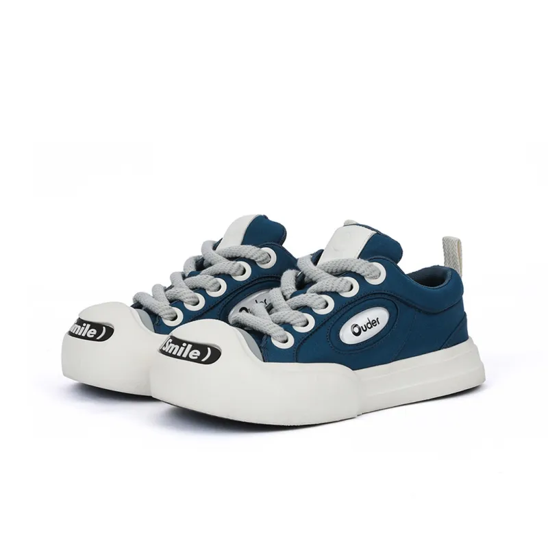 Ouder Smiler Skateboard Shoes Unisex Low Top Blue/White-2