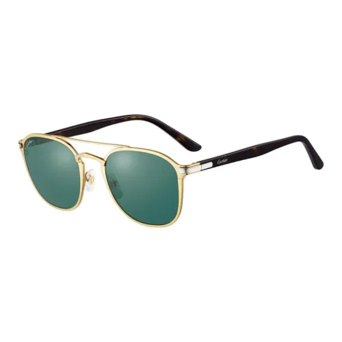 CARTIER Acetate Metal Gold Plated Platinum Plated Aviator Sunglasses Unisex Gold