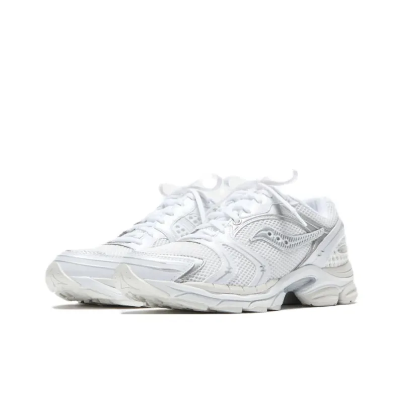 Saucony ProGrid Triumph 4 Abrasion Resistant Low Top Casual Shoes Men's White-2