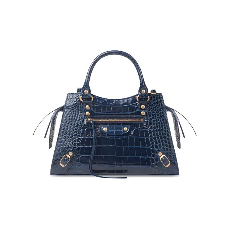 Balenciaga Cow Leather Handbag Small Size Women's Blue-0