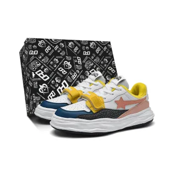 MVA Box Anti Slip And Wear Resistant Lightweight Low Top Skateboard Shoes Unisex Pink Yellow