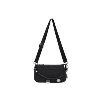 Champion Fabric Shoulder Bag Crossbody Bag Medium Size Women's Black