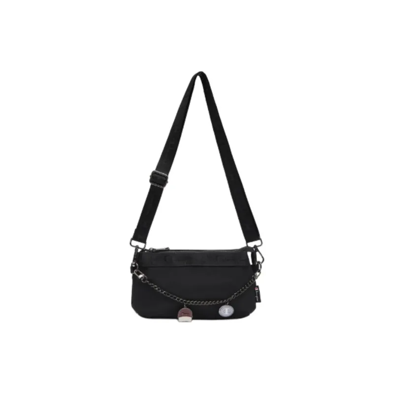 Champion Fabric Shoulder Bag Crossbody Bag Medium Size Women's Black-0