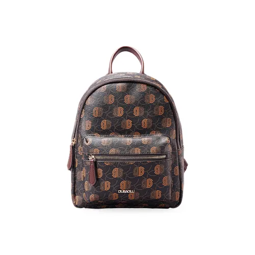 Dubaolu Polyurethane Carry Backpack Medium Size Women's Coffee/Apricot