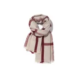 Korean-Style Fashion Large Check Scarf-Maroon