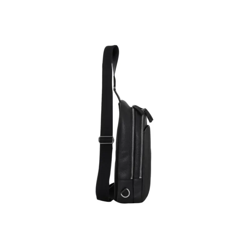 SAMSONITE Cow Leather Sling Bags Crossbody Bags Unisex Black-3
