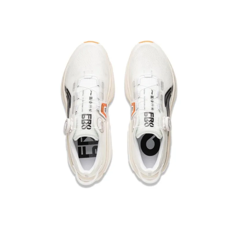 LiNing Cushioning Anti Slip And Wear Resistant Low Top Running Shoes Men's White Black Orange-3