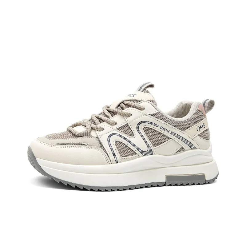 OMS Low Top Chunky Sneakers Women's Beige Blue-0