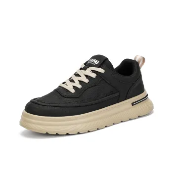 RED DRAGONFLY Flat Shoes Lightweight And Breathable Low Top Casual Shoes Men's Black/Beige Apricot