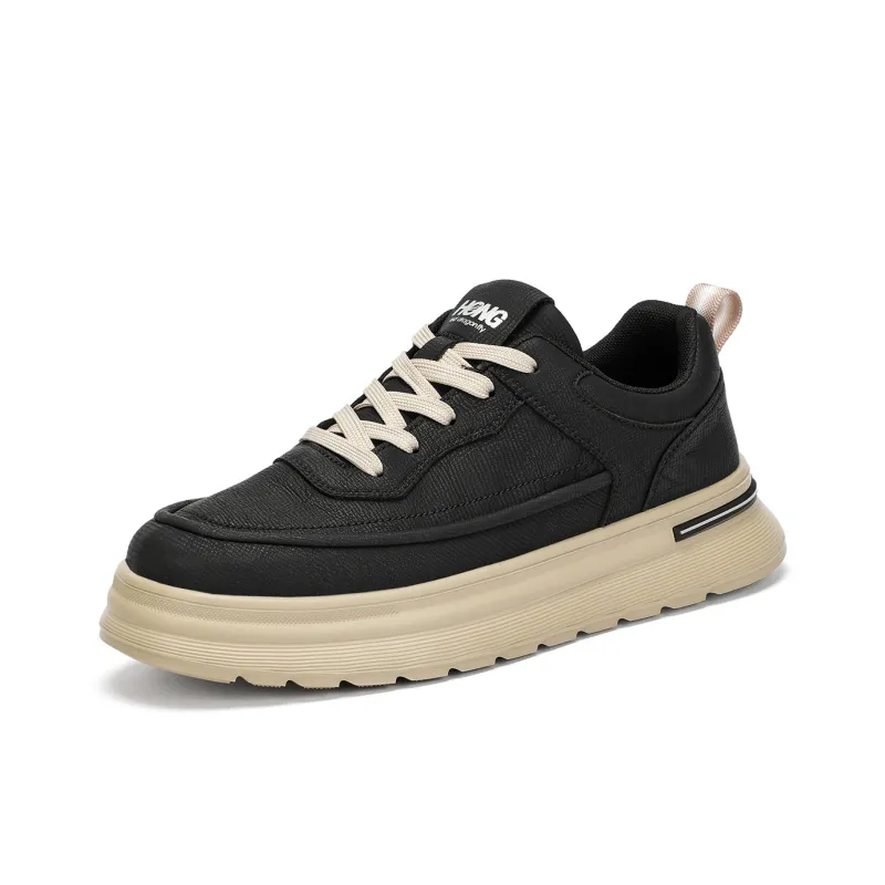 RED DRAGONFLY Flat Shoes Lightweight And Breathable Low Top Casual Shoes Men's Black/Beige Apricot-0