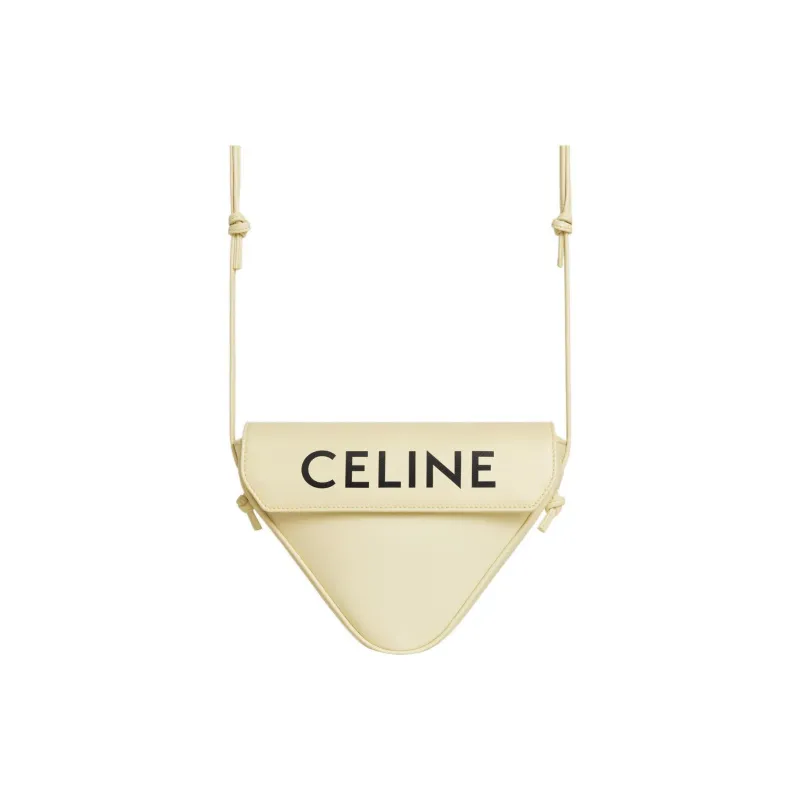CELINE Smooth Cow Leather Shoulder Bag Crossbody Bag Men's Light Yellow-1