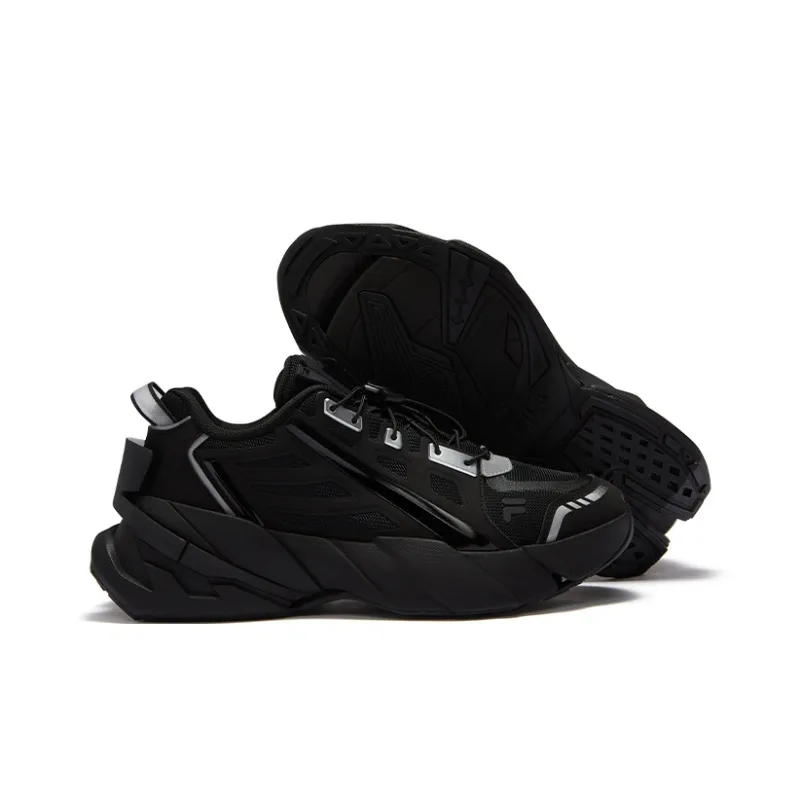 FILA FUSION TI-22 Slip-Resistant Low-Top Casual Shoes Men's Black Silver-2