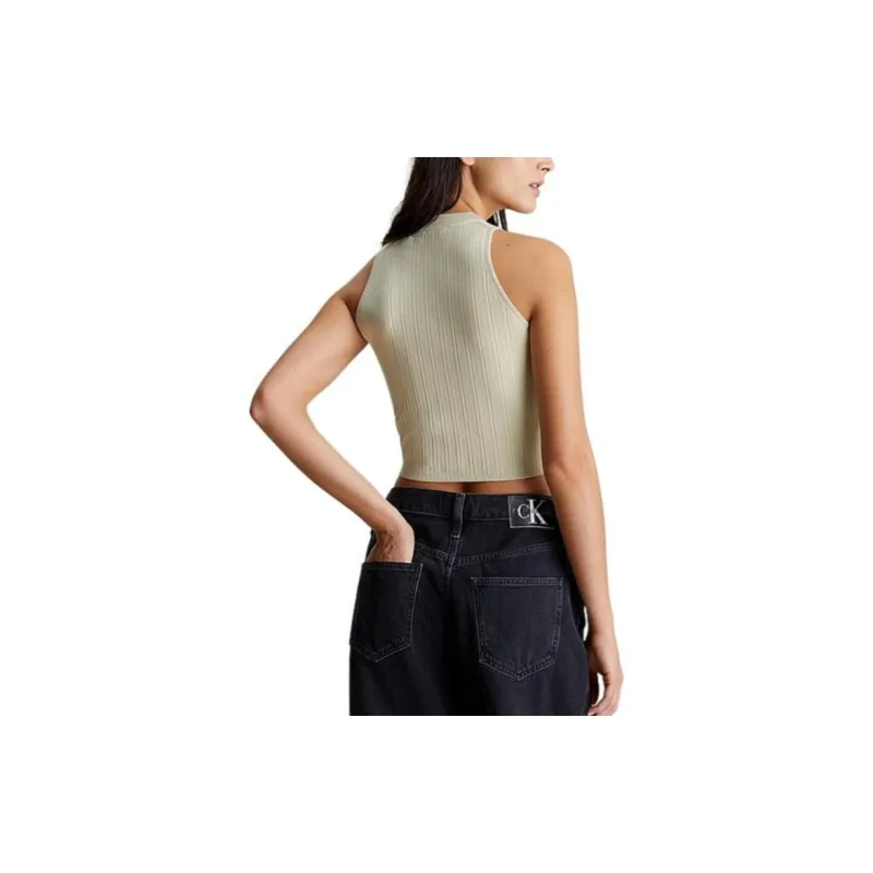 Calvin Klein Logo patch Ribbed knit Top-2