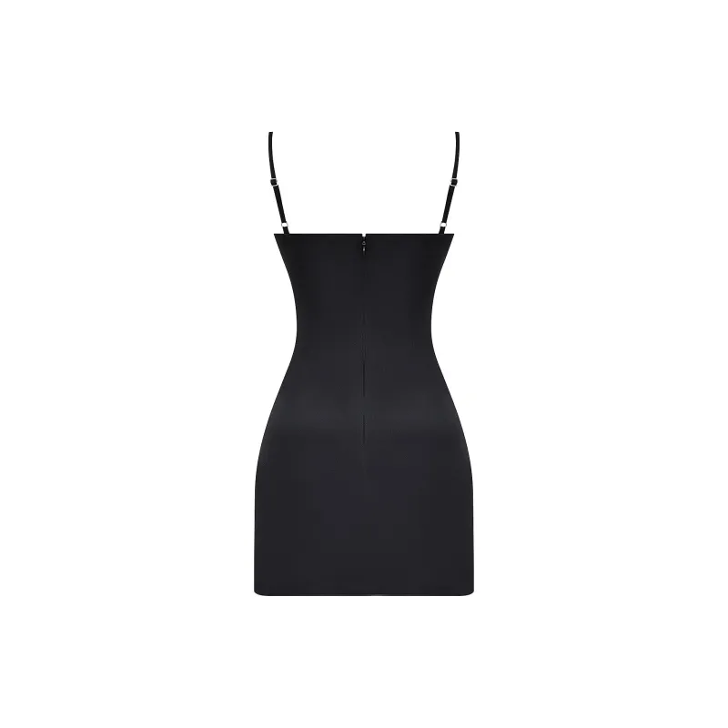 HOUSE OF CB Dainty Slip Dress Women's BLACK/Black-4