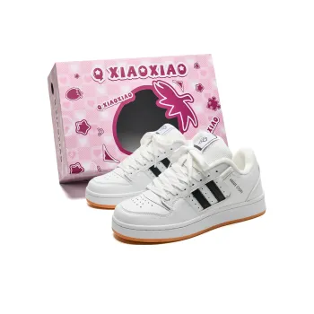 Circle Small Warm Cushioning And Wear Resistant Low Top Skateboard Shoes Unisex White Black