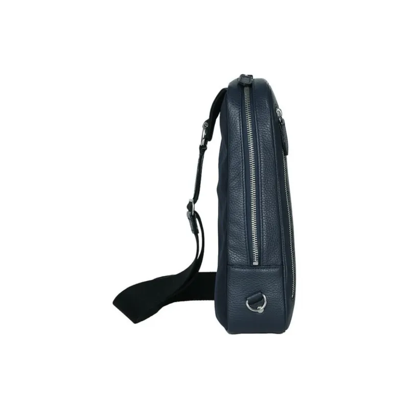 SAMSONITE Cow Leather Sling Bags Crossbody Bags Unisex Marine Blue-3