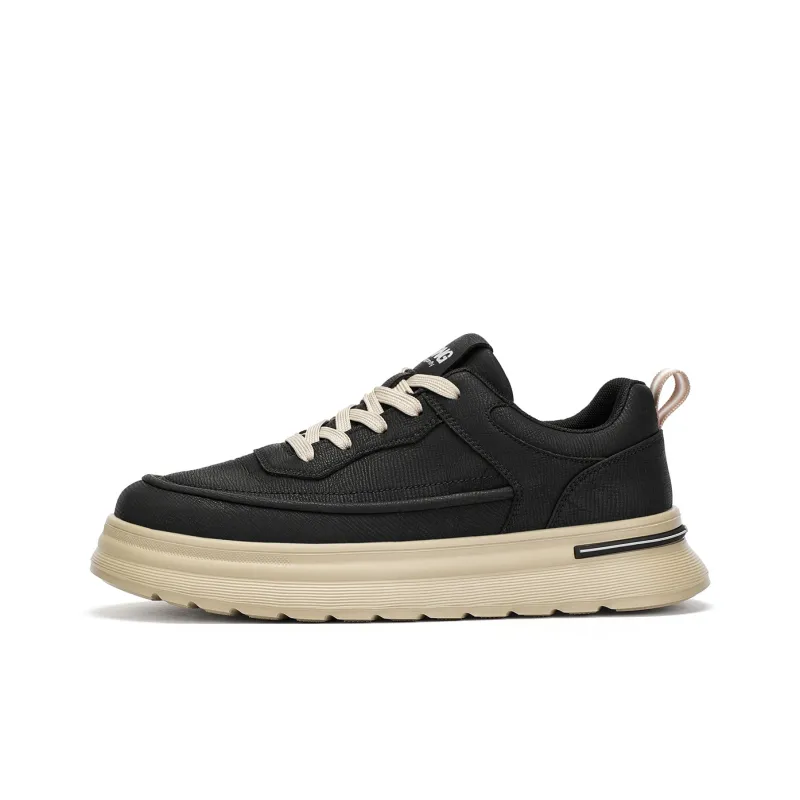 RED DRAGONFLY Flat Shoes Lightweight And Breathable Low Top Casual Shoes Men's Black/Beige Apricot-1