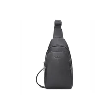 NAVIGARE Cow Leather Sling Bag Men's Black