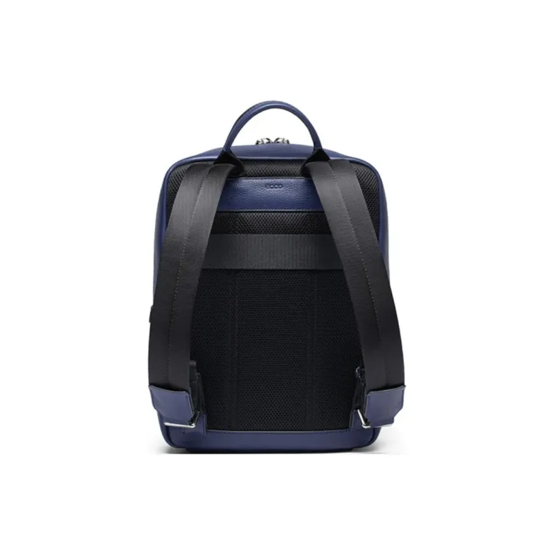 Ecco Cow Leather Backpack Medium Size Unisex Blue-2
