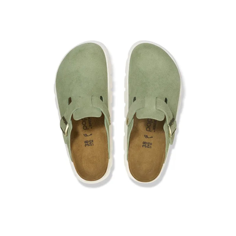 Birkenstock Boston Chunky Suede Green Tea Narrow Women's-3