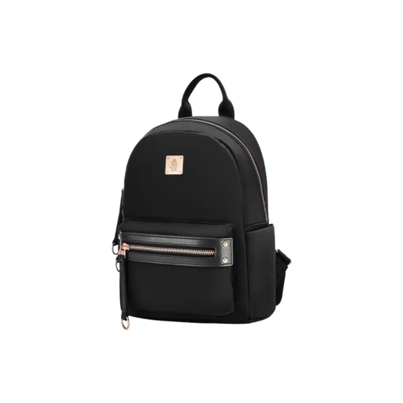 Hush Puppies Fabric Backpack Medium Size Women's Black/Blue-1
