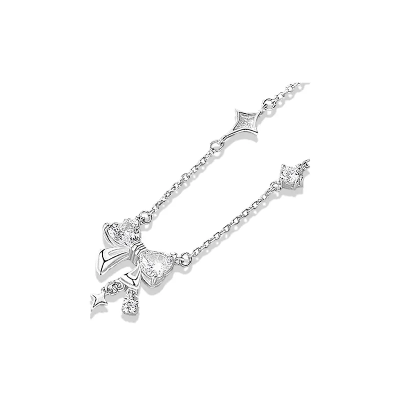 MAGICPOLE 925 Sterling Silver With 999 Fine Silver And Zircon Necklaces Women's Silver-5