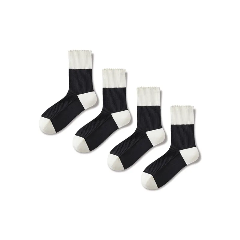 JIAZINI Mid Calf Socks Women's 4 Pack-4