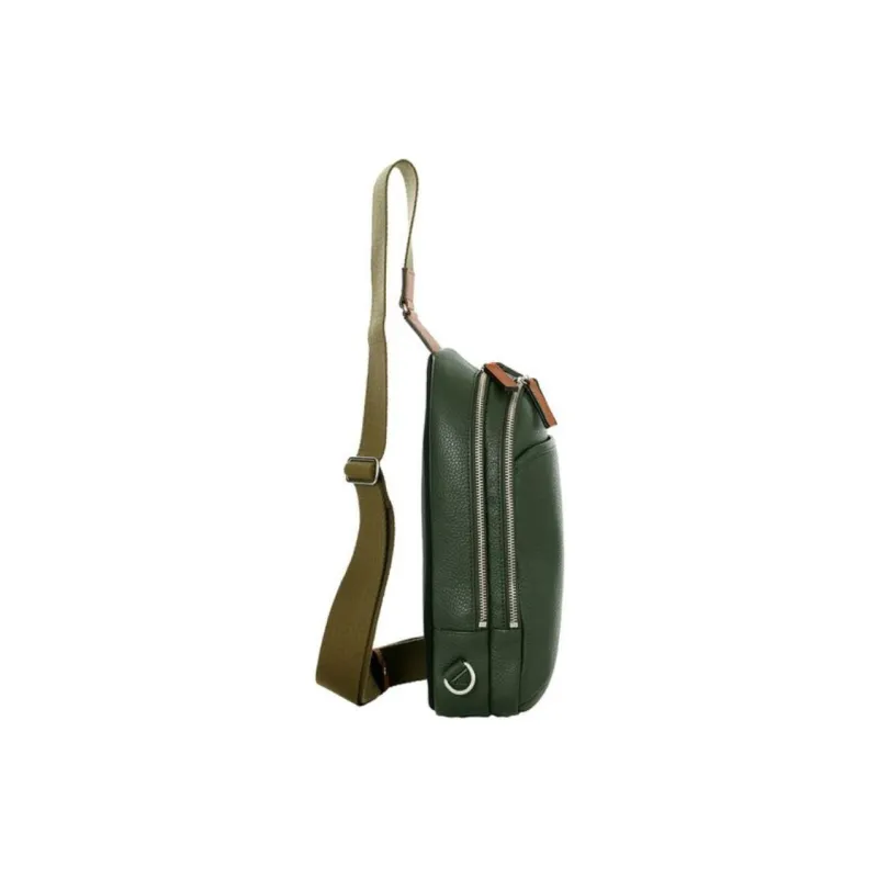 SAMSONITE Cow Leather Sling Bags Crossbody Bags Unisex Dark Green-3