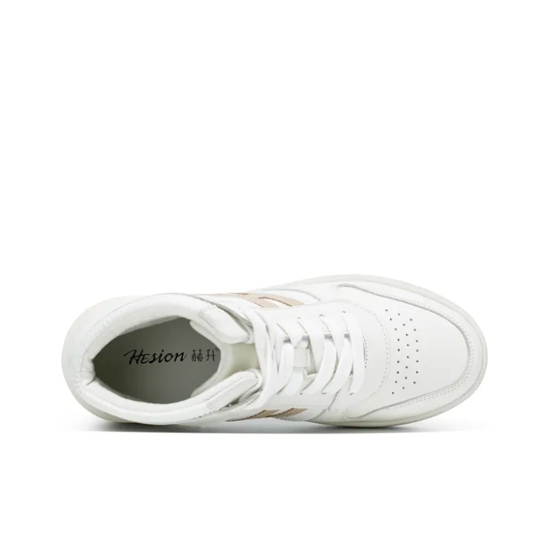 He Jinchang High Top Skateboard Shoes Women's White-4