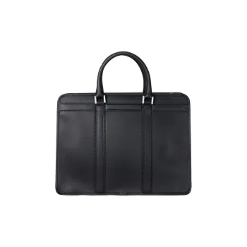 SAMSONITE Cow Leather Briefcases Handbags Large Size Unisex Black