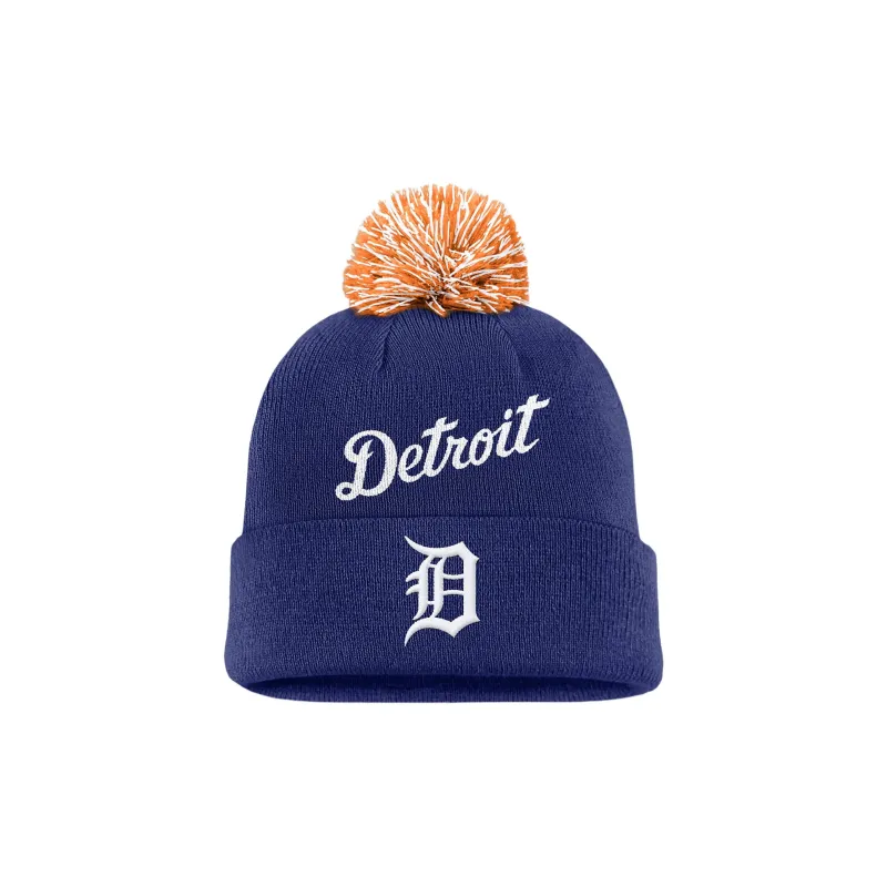 Nike Detroit Tigers Peak Men's Nike Mlb Cuffed Pom Beanie-0