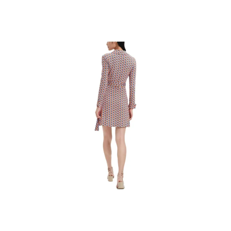 DVF Diane Von Furstenberg SS23 Long-Sleeved Dresses Women's Pink Blue-3