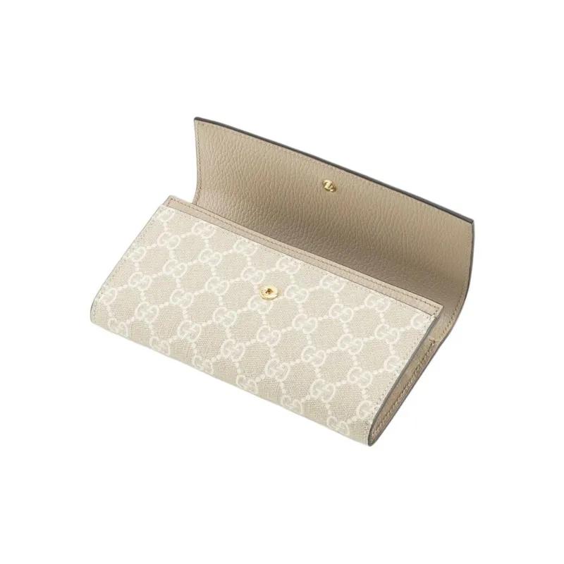 GUCCI Marmont Canvas Wallet Women's Beige-2