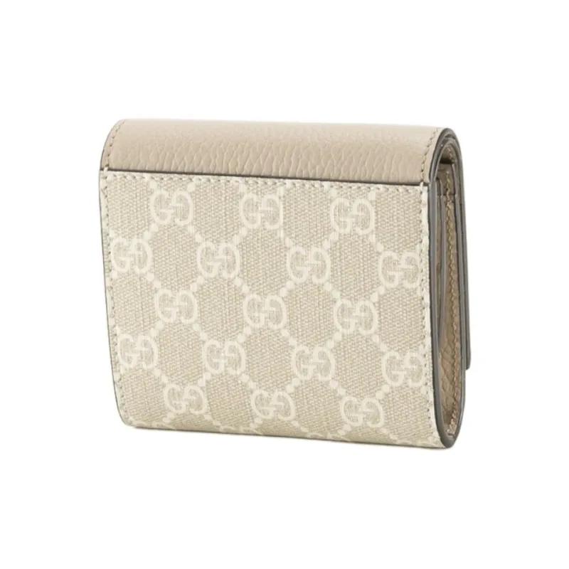 GUCCI Marmont Canvas Wallet Women's Beige-1