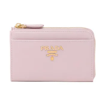 PRADA Leather Wallet Key Pouch Regular Women's Pink