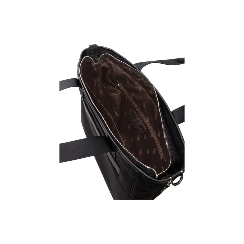 SAMSONITE Cow Leather With Nylon Patchwork Tote Bag Shopping Bag Shoulder Bag Handbag Unisex Black-7