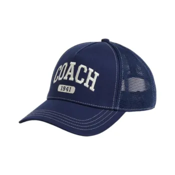 COACH Cotton Baseball Caps Unisex Marine Blue