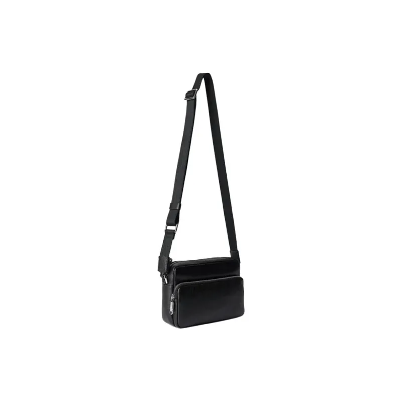 Ecco Cow Leather Camera Bag Shoulder Bag Crossbody Bag Small Size Women's Black-1